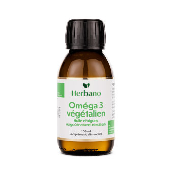Omega 3 végétal - Huile d algues au goût de naturel de citron