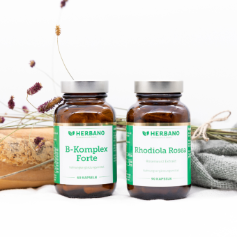 Anti-Stress Paket Vitamin B-Komplex und Rhodiola Rosea (Rosenwurz)