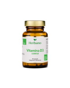 Vitamina D3 Capsule ad alto dosaggio con 5.000 UI - studiata per Herbano