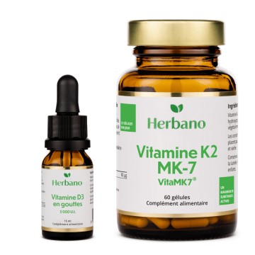  Pack de vitamine D3 et vitamine K2-MK7 