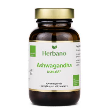 Comprimés d'ashwagandha  - Aide végétale pour réduire le stress, favoriser la régénération et équilibrer les hormones