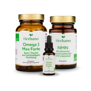 Longevity Paket mit NMN, Omega 3, Vitamin D3+K2