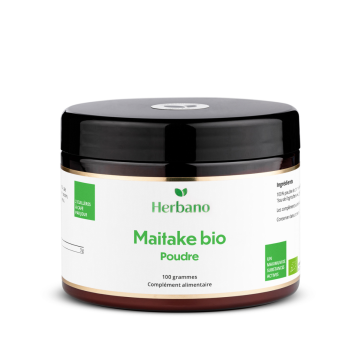 Poudre de maitake bio - 100 % pure poudre de champignons vitaux - issue de l'agriculture biologique contrôlée