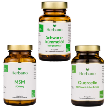 Allergie Paket - Schwarzkümmelöl, MSM, Quercetin 